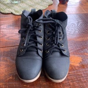 Steve Madden Leather Black Booties sz 6.5